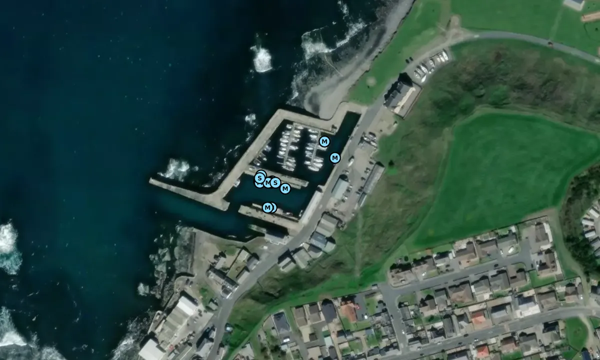 Satelite image of Whitehills Harbour and Marina