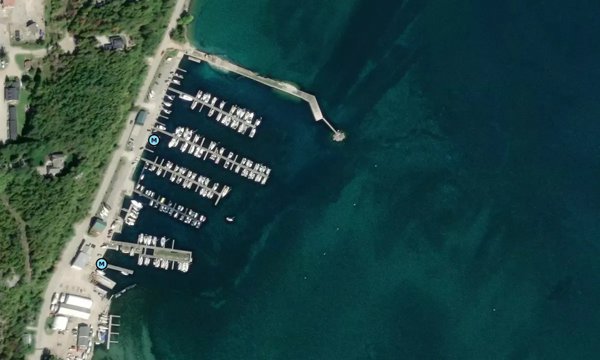 Satelite image of Wiarton Marina - Bruce
