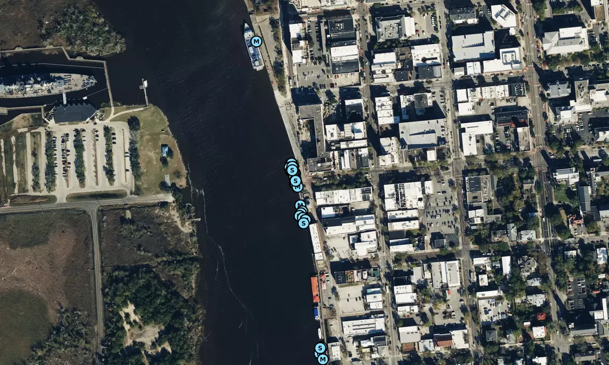 Satelite image of Wilmington City Docks