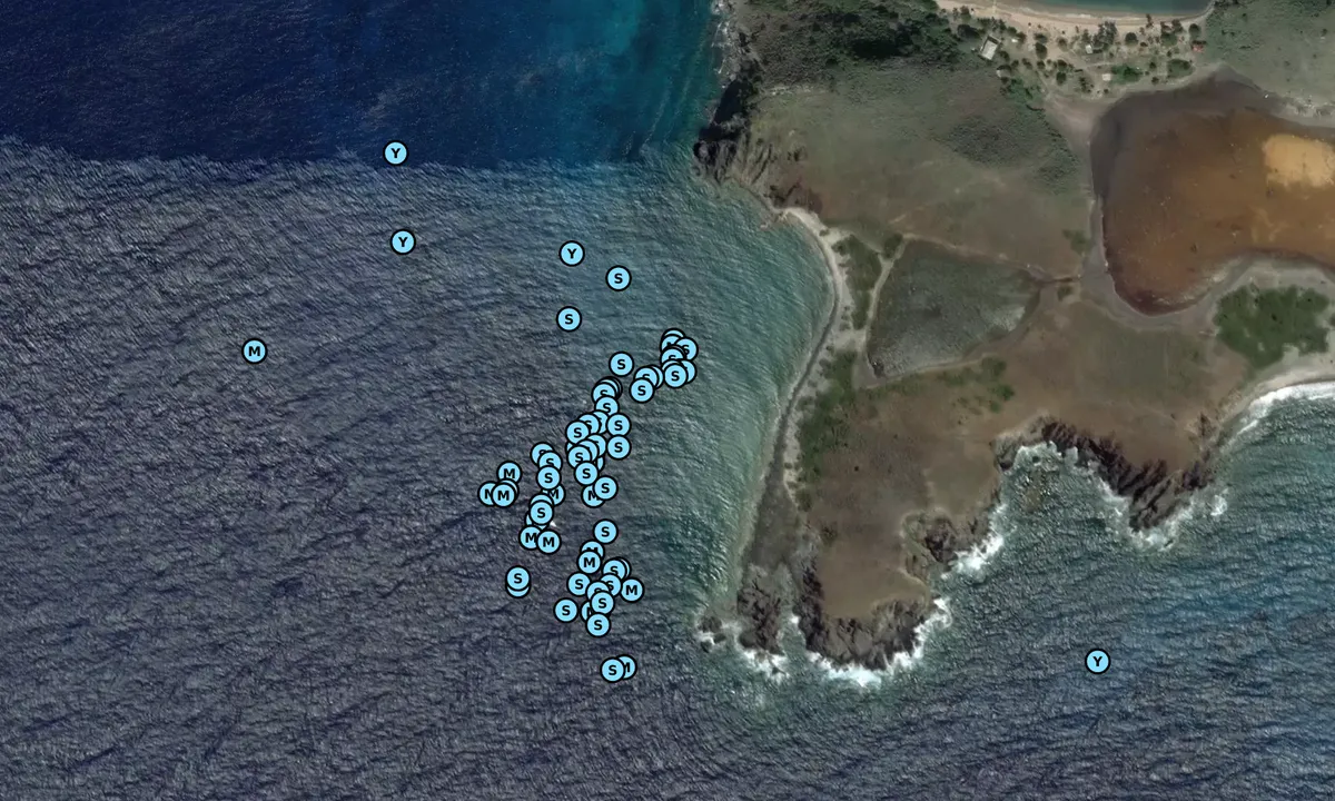 Satelite image of Wreck of the Rhone