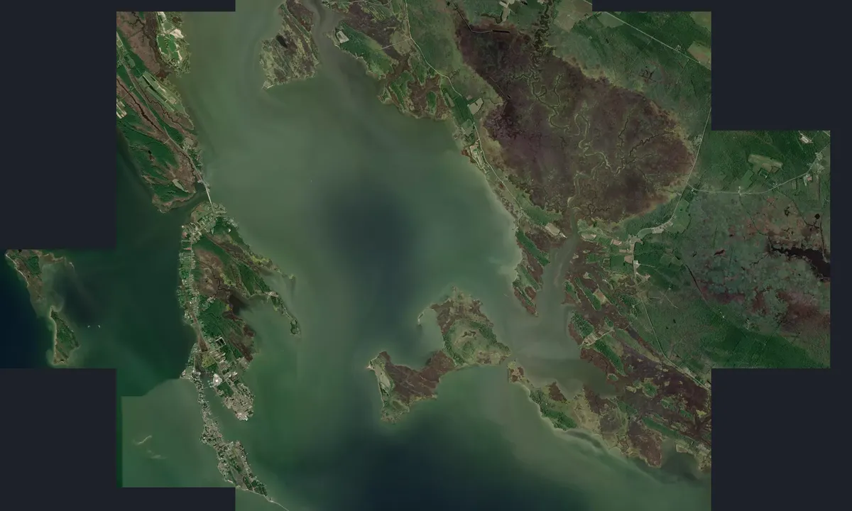 Flyfoto av Wroten Island