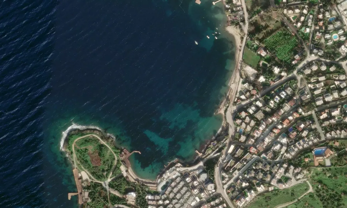 Satelite image of Yaz Beach