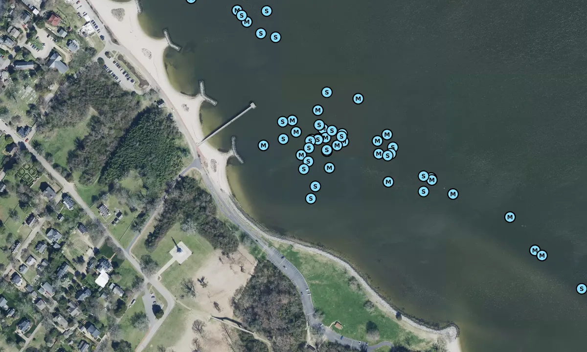 Satelite image of Yorktown Beaches